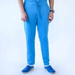Pantaloni medicali Lotus Flex, stretch, cu snur, albastru deschis, TRS-SP9