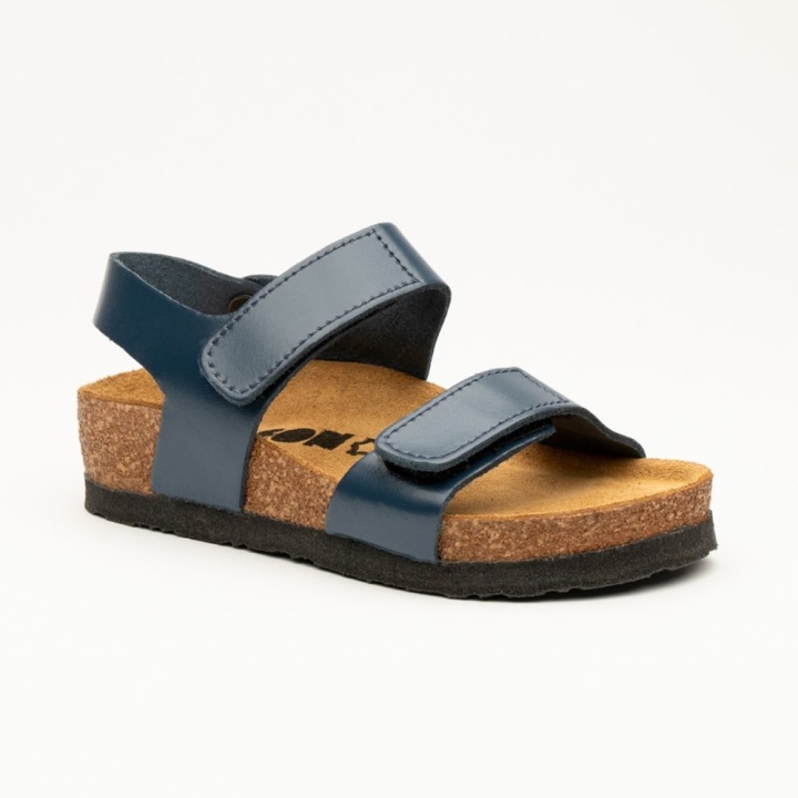 Sandale cu talpa anatomica pentru copii, Leon 4803, din piele naturala, bleumarin - imagine 2