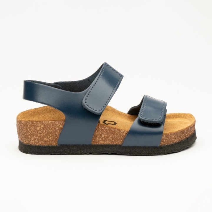 Sandale cu talpa anatomica pentru copii, Leon 4803, din piele naturala, bleumarin - imagine 3