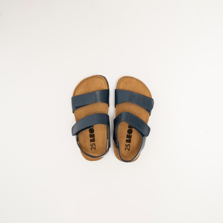 Sandale cu talpa anatomica pentru copii, Leon 4803, din piele naturala, bleumarin - imagine 4