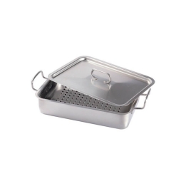 Cutie sterilizare din inox cu maner si capac si grilaj