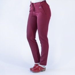Pantaloni medicali Lotus Flex, stretch, cu snur, visiniu, TRS-SP9