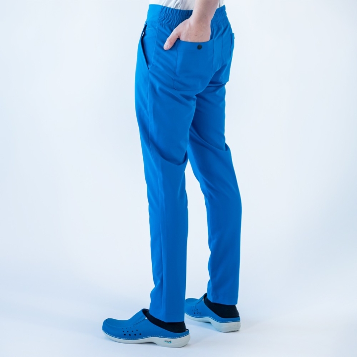 Pantaloni medicali Lotus Flex, stretch, cu snur, albastru royal, TRS-SP9 - imagine 2