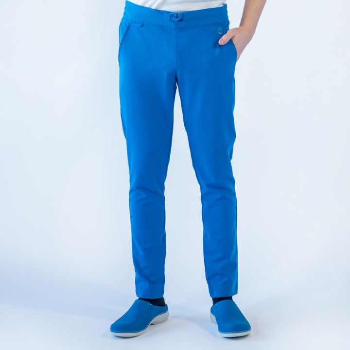 Pantaloni medicali Lotus Flex, stretch, cu snur, albastru royal, TRS-SP9 - imagine 1
