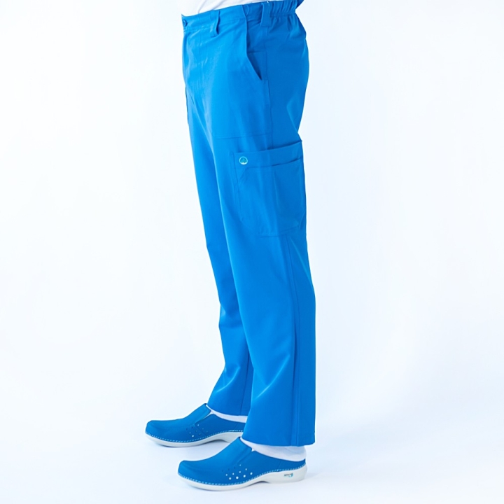 Pantaloni medicali Lotus Flex, stretch, pentru barbati, albastru royal, TRS-KH2 - imagine 2