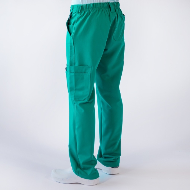 Pantaloni medicali Lotus Flex, stretch, pentru barbati, verde chirurgical, TRS-KH2 - imagine 2
