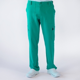 Pantaloni medicali Lotus Flex, stretch, pentru barbati, verde chirurgical, TRS-KH2