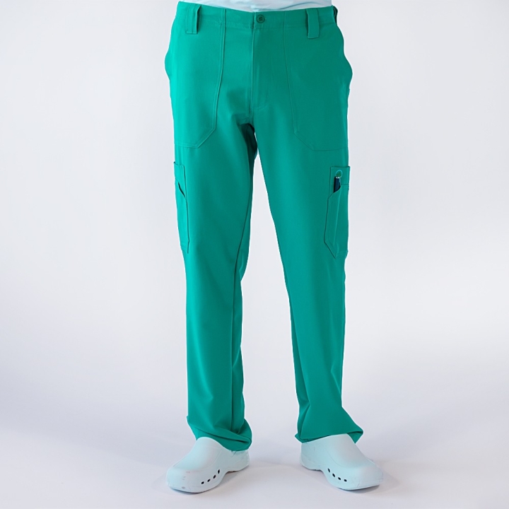 Pantaloni medicali Lotus Flex, stretch, pentru barbati, verde chirurgical, TRS-KH2 - imagine 1