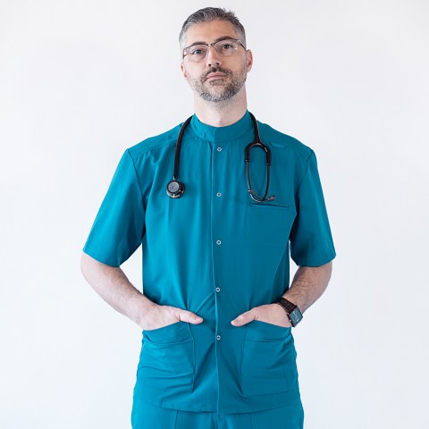 Bluza medicala cu capse,...