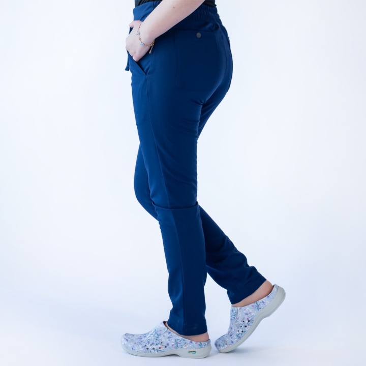 Pantaloni medicali Lotus Flex, stretch, cu snur, bleumarin, TRS-SP9 - imagine 9