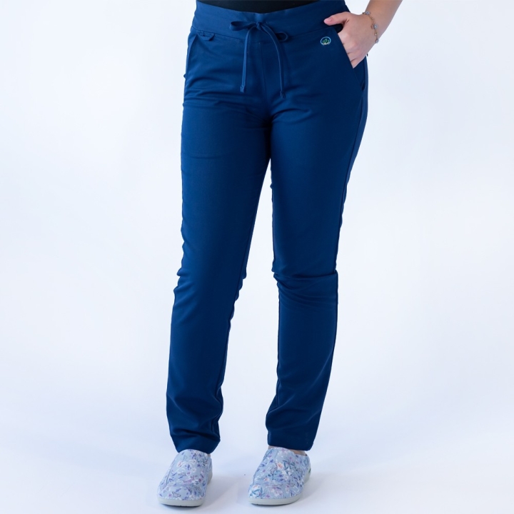 Pantaloni medicali Lotus Flex, stretch, cu snur, bleumarin, TRS-SP9 - imagine 8