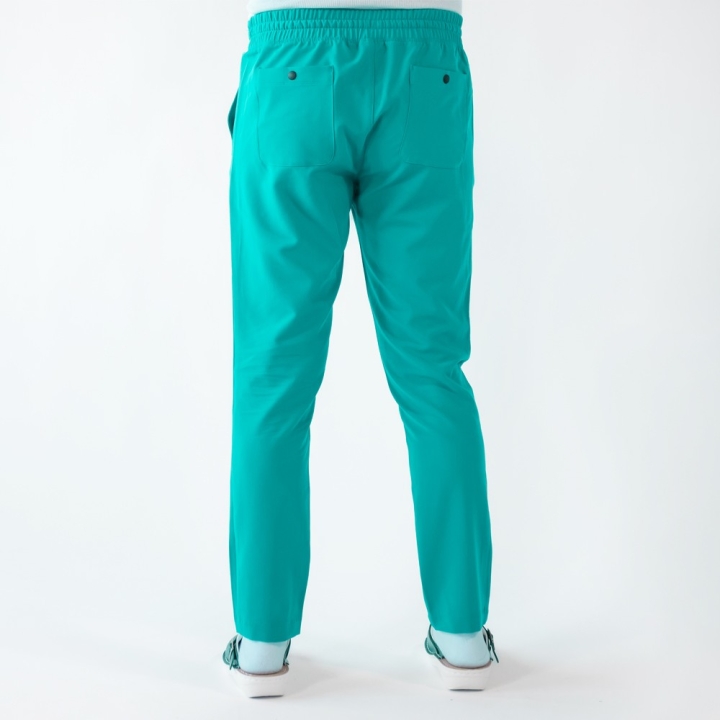 Pantaloni medicali Lotus Flex, stretch, cu snur, aqua, TRS-SP9 - imagine 3