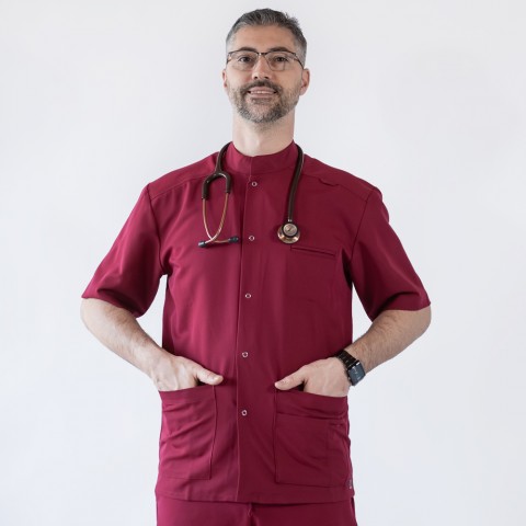 Bluza medicala cu capse,...