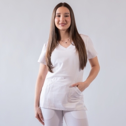 Bluza medicala Lotus Flex, stretch, alb, TRS-NP13