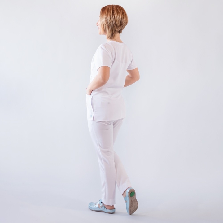Costum medical Lotus Flex, stretch, alb, TRS-NP24 TRS-SP9 - imagine 3