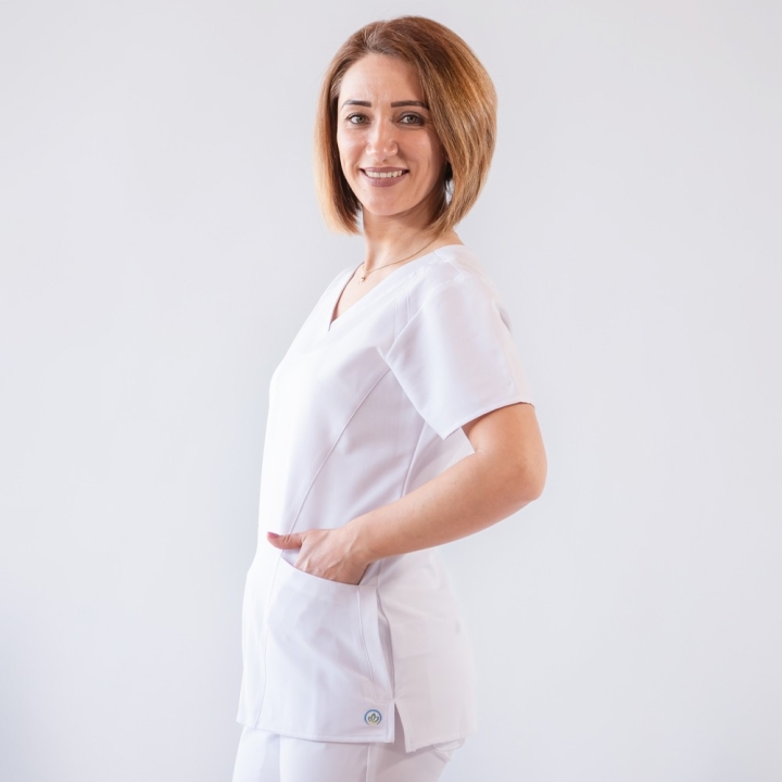 Costum medical Lotus Flex, stretch, alb, TRS-NP24 TRS-SP9 - imagine 5