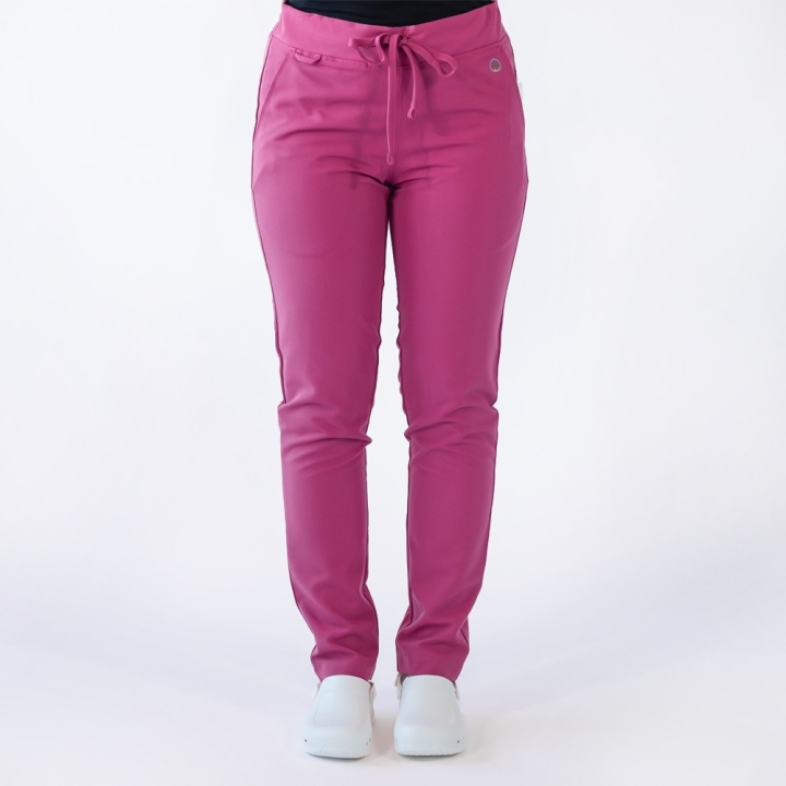 Pantaloni medicali Lotus Flex, stretch, cu snur, fucsia orhidee, TRS-SP9 - imagine 1
