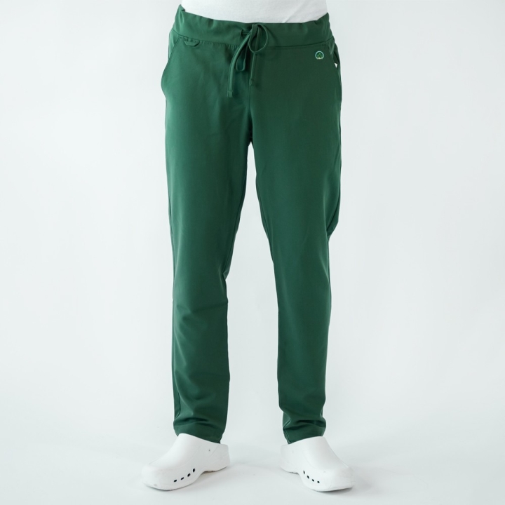 Pantaloni medicali Lotus Flex, stretch, cu snur, verde Hunter, TRS-SP9 - imagine 1