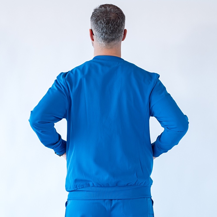 Jacheta medicala cu fermoar Lotus Flex, stretch, albastru royal, TRS-JK10 - imagine 7