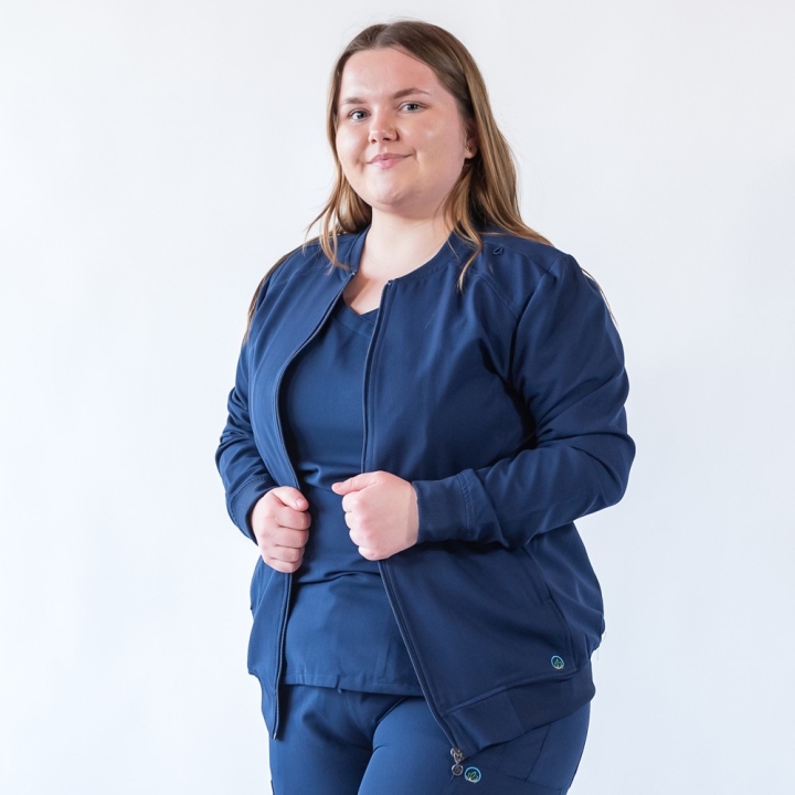 Jacheta medicala cu fermoar Lotus Flex, stretch, bleumarin, TRS-JK10 - imagine 6