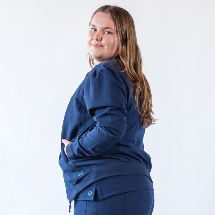 Jacheta medicala cu fermoar Lotus Flex, stretch, bleumarin, TRS-JK10 - imagine 7
