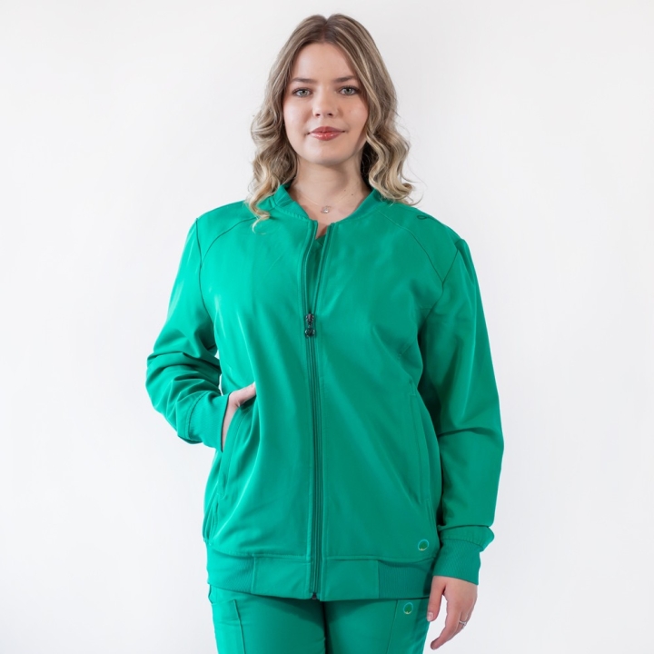 Jacheta medicala cu fermoar Lotus Flex, stretch, verde chirurgical, TRS-JK10 - imagine 8