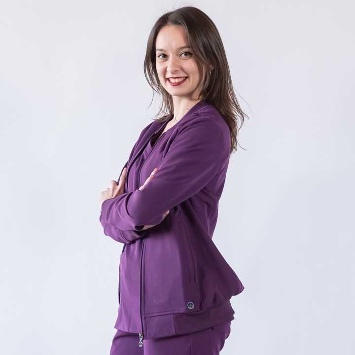 Jacheta medicala cu fermoar Lotus Flex, stretch, wine, TRS-JK10 - imagine 5