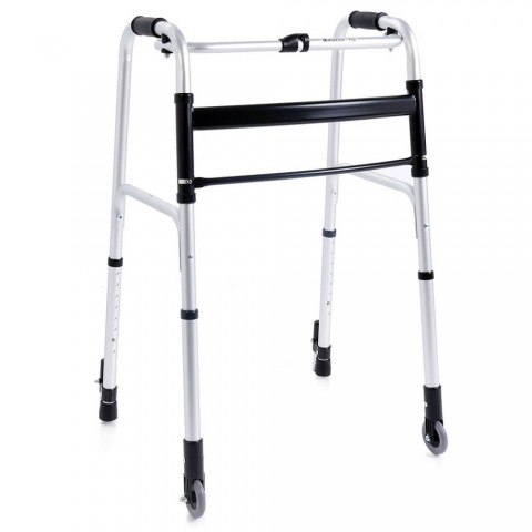 Cadru de mers pliabil, 2 roti fixe fata, spate fix cu autoblocare - RP737