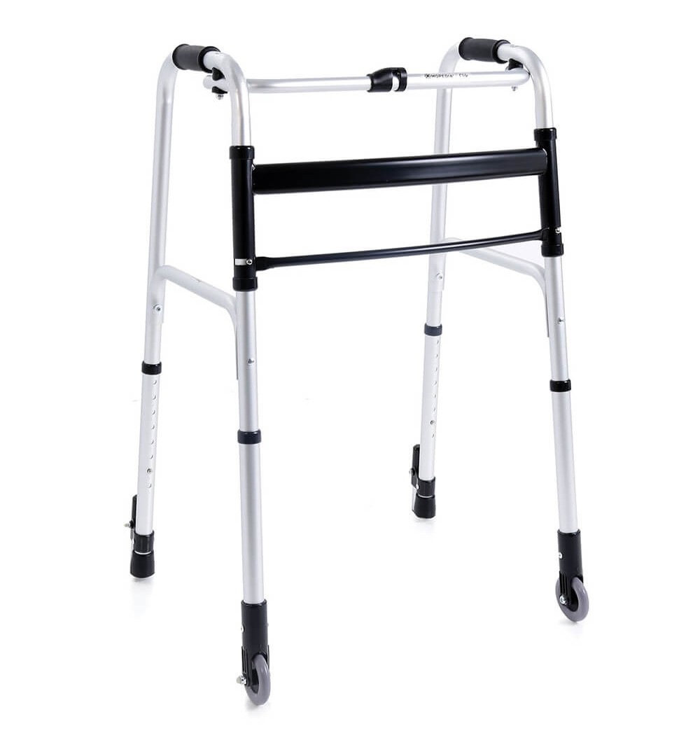 Cadru de mers pliabil, 2 roti fixe fata, spate fix cu autoblocare - RP737