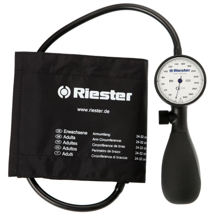 Tensiometru mecanic Riester R1 Shock-Proof®, alb, manseta cu inchidere velcro, marime adulti - imagine 2