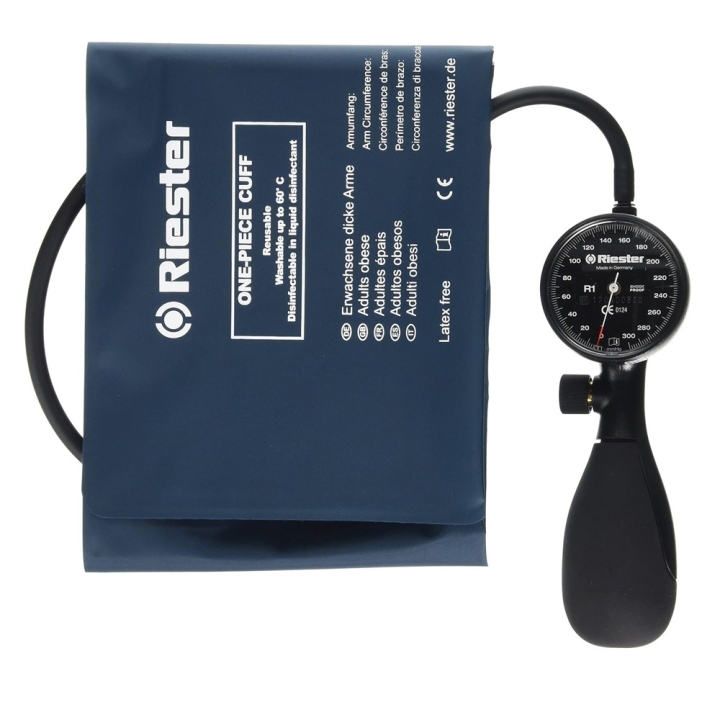 Tensiometru mecanic Riester R1 Shock-Proof®, negru, cu manseta dezinfectabila, marime extra-large - imagine 3
