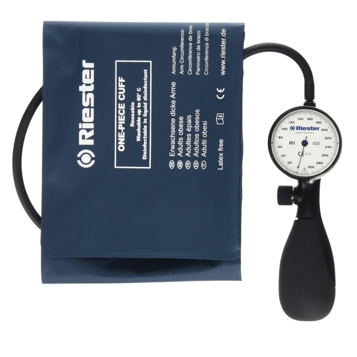 Tensiometru mecanic Riester R1 Shock-Proof®, alb, cu manseta dezinfectabila, marime extra-large - imagine 3