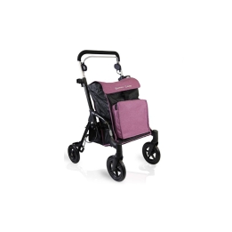 Rolator pliabil din aluminiu, cu 4 roti, roz - RP590R