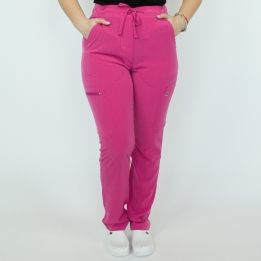 Pantaloni medicali Lotus Flex, stretch, cu elastic si snur, fucsia orhidee, TS-SP6