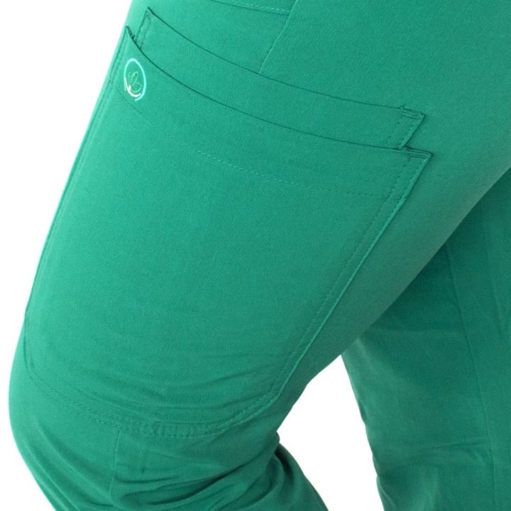 Pantaloni medicali Lotus Flex, stretch, cu elastic si snur, verde Hunter, RTS-SP6 - imagine 6