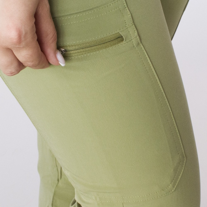 Pantaloni medicali Lotus Flex, stretch, cu elastic si snur, verde olive, RTS-SP6 - imagine 5