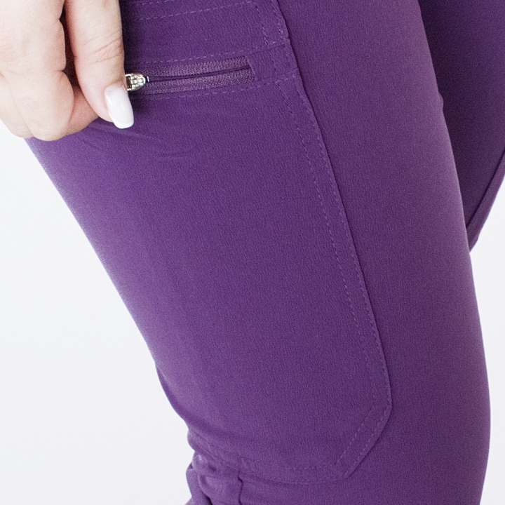 Pantaloni medicali Lotus Flex, stretch, cu elastic si snur, wine, RTS-SP6 - imagine 5