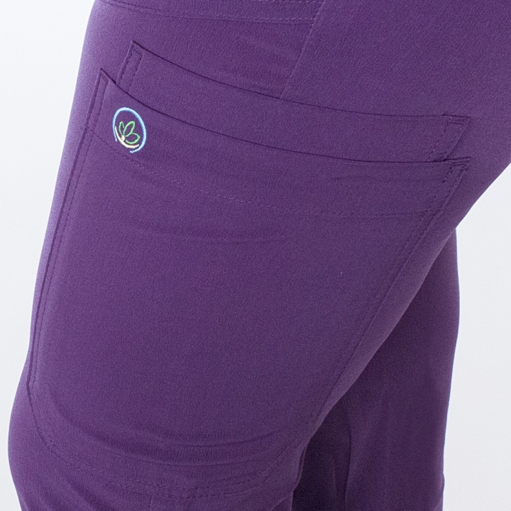 Pantaloni medicali Lotus Flex, stretch, cu elastic si snur, wine, RTS-SP6 - imagine 6
