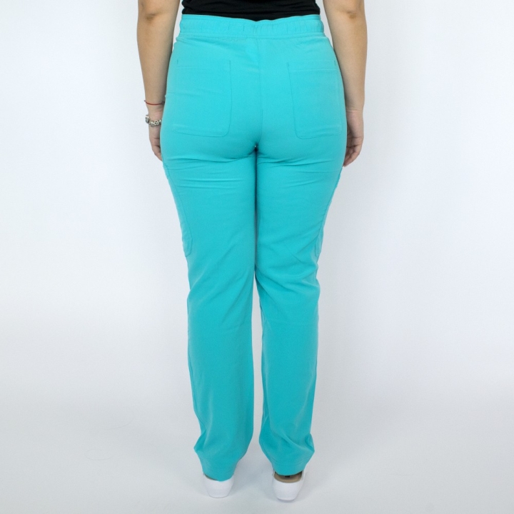 Pantaloni medicali Lotus Flex, stretch, cu elastic si snur, sea frost, RTS-SP6 - imagine 4