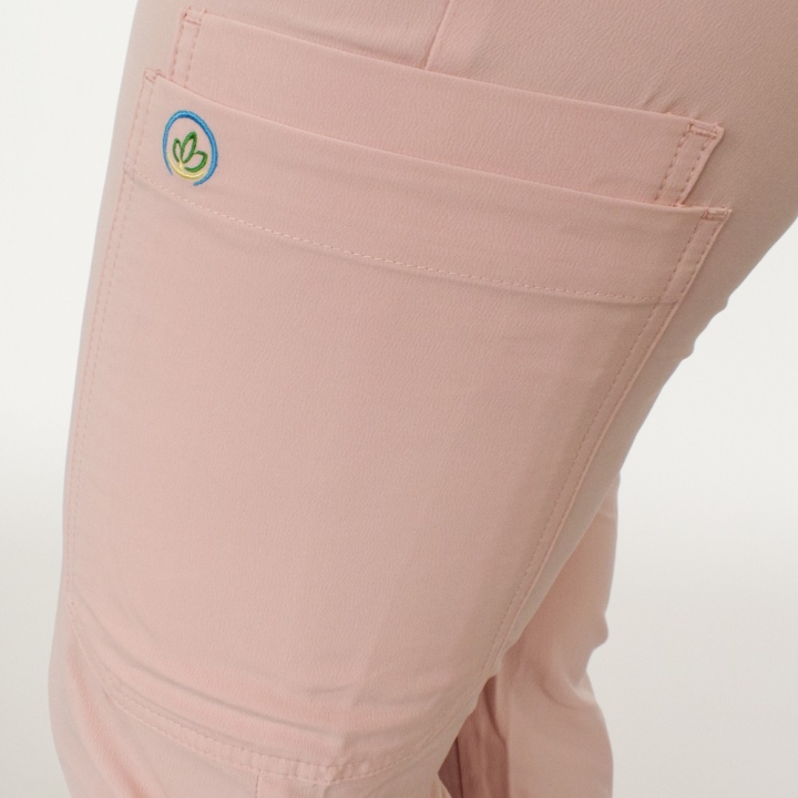 Pantaloni medicali Lotus Flex, stretch, cu elastic si snur, roz prafuit, RTS-SP6 - imagine 5