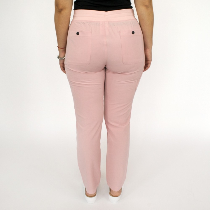 Pantaloni medicali Lotus Flex, stretch, cu snur, roz prafuit, RTS-SP3 - imagine 4