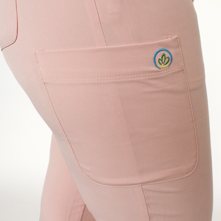 Pantaloni medicali Lotus Flex, stretch, cu snur, roz prafuit, RTS-SP3 - imagine 5