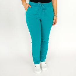 Pantaloni medicali Lotus Flex, stretch, cu snur, aqua, RTS-SP3
