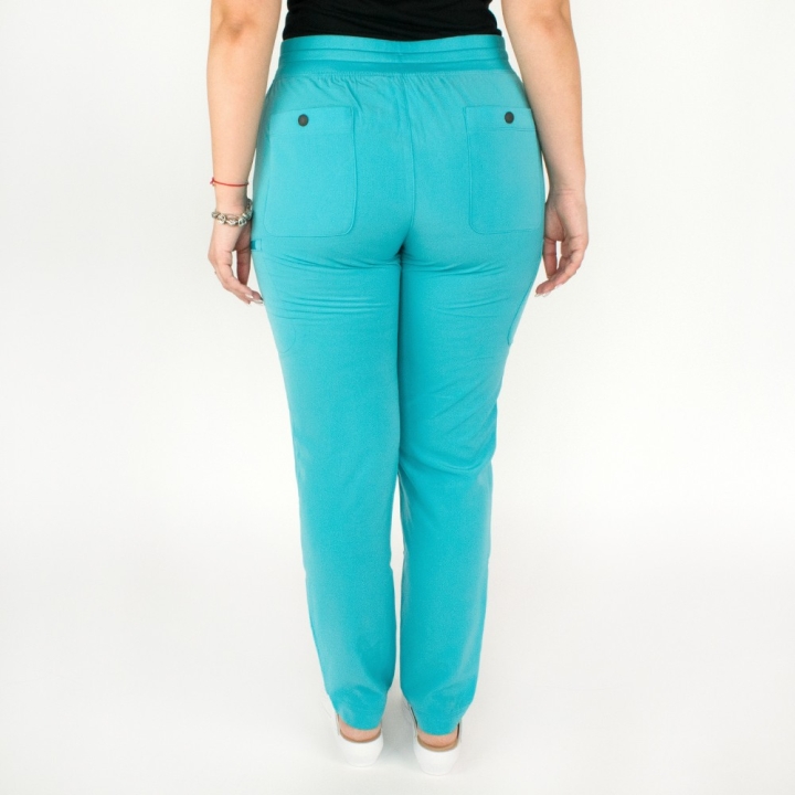 Pantaloni medicali Lotus Flex, stretch, cu snur, sea frost, RTS-SP3 - imagine 4