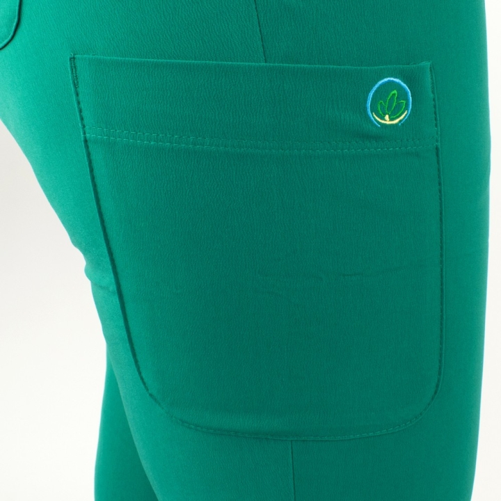 Pantaloni medicali Lotus Flex, stretch, cu snur, verde Hunter, RTS-SP3 - imagine 5