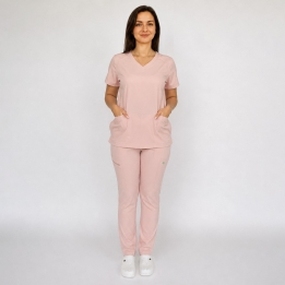 Costum medical Lotus Flex, stretch, roz prafuit, RTS-NP24 RTS-SP6