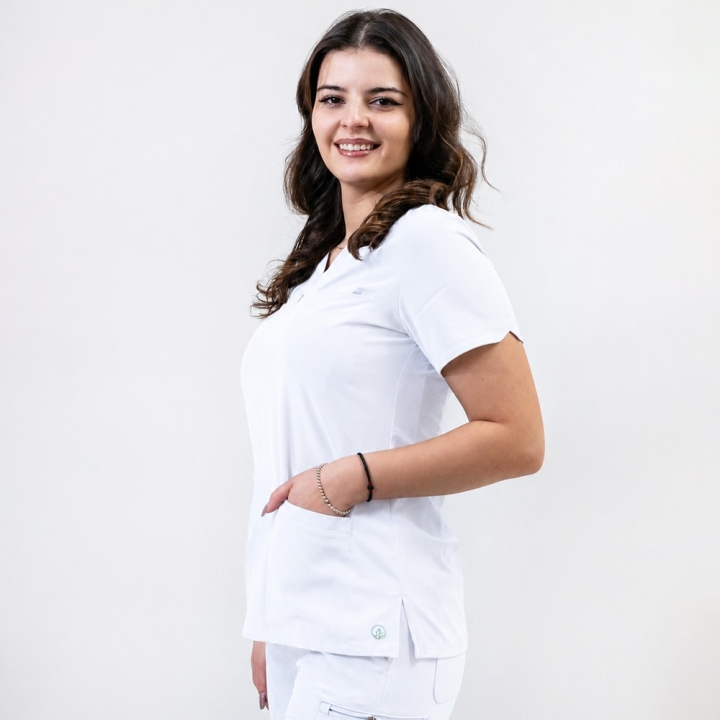 Bluza medicala Lotus Flex, stretch, alb, TS-NP10 - imagine 2