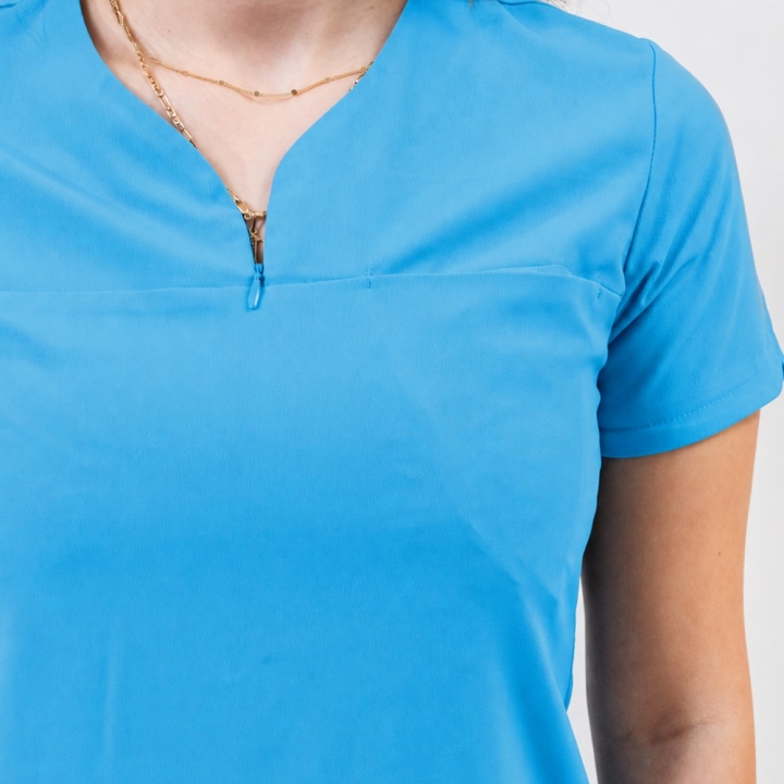Bluza medicala Lotus Flex, stretch, albastru deschis, TS-NP10 - imagine 4