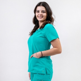 Bluza medicala Lotus Flex, stretch, aqua, RTS-NP10