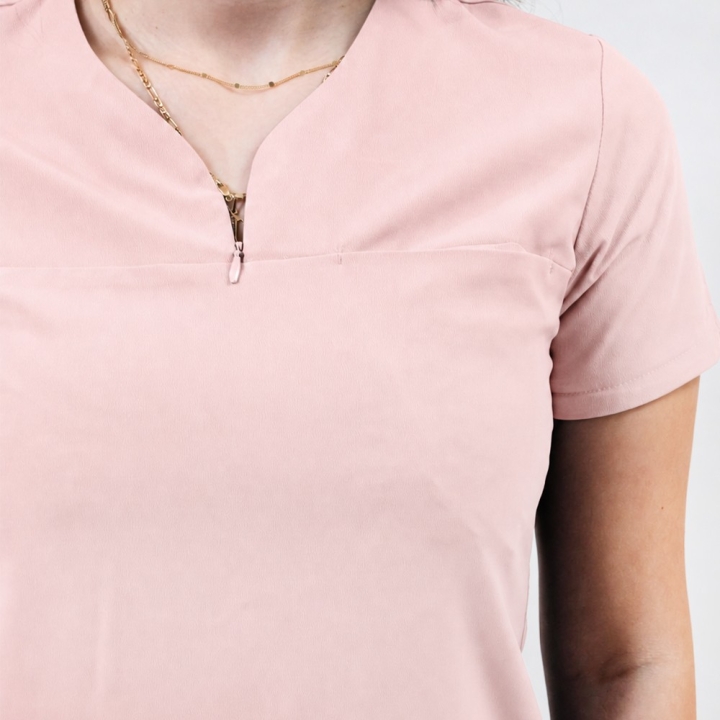 Bluza medicala Lotus Flex, stretch, roz prafuit, RTS-NP10 - imagine 4
